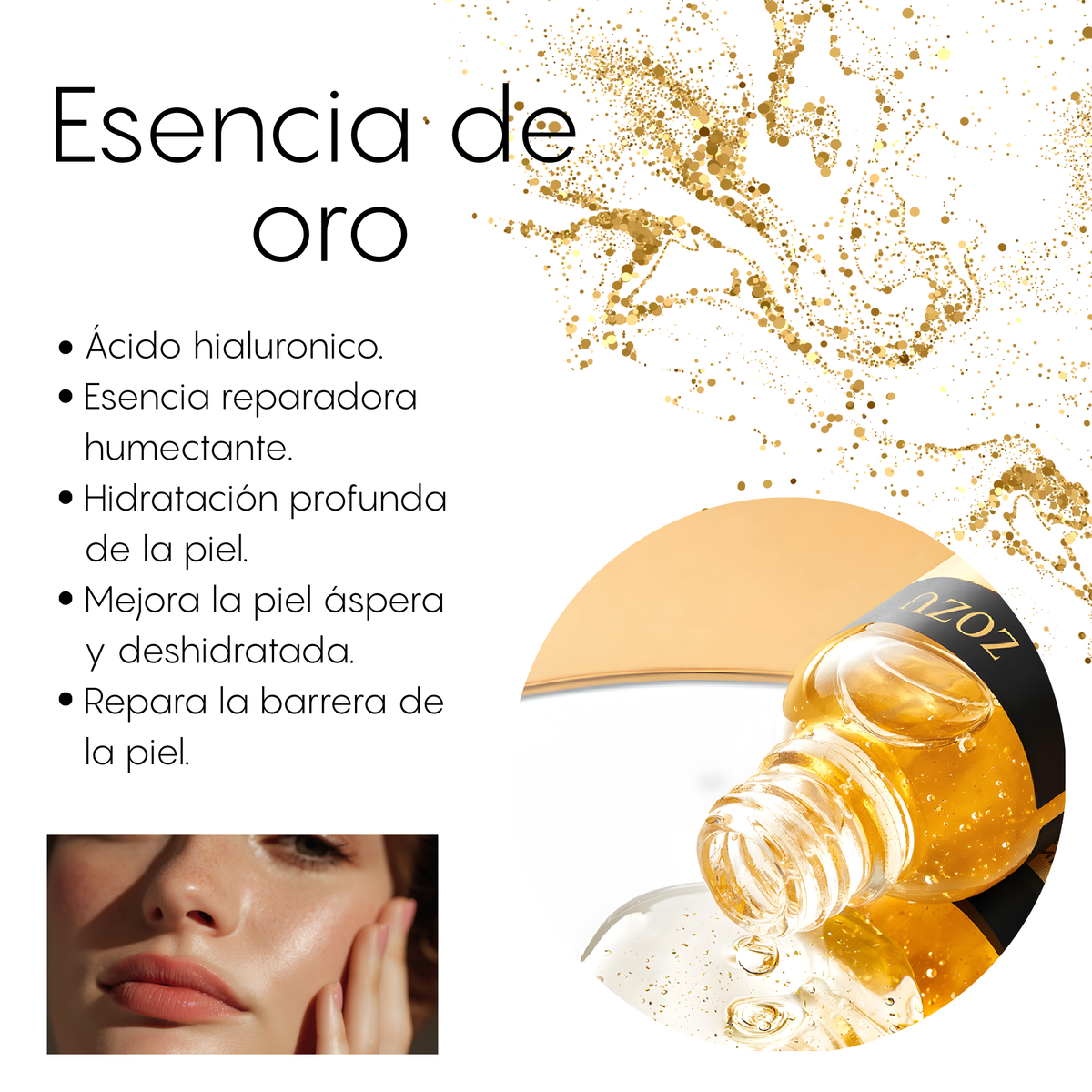 24K Gold Essence Hyaluronic Acid Moist Repair - ZOZU