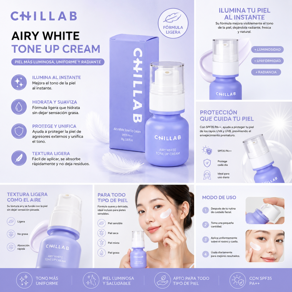 Airy White Tone Up Cream SPF40 - CHILLAB