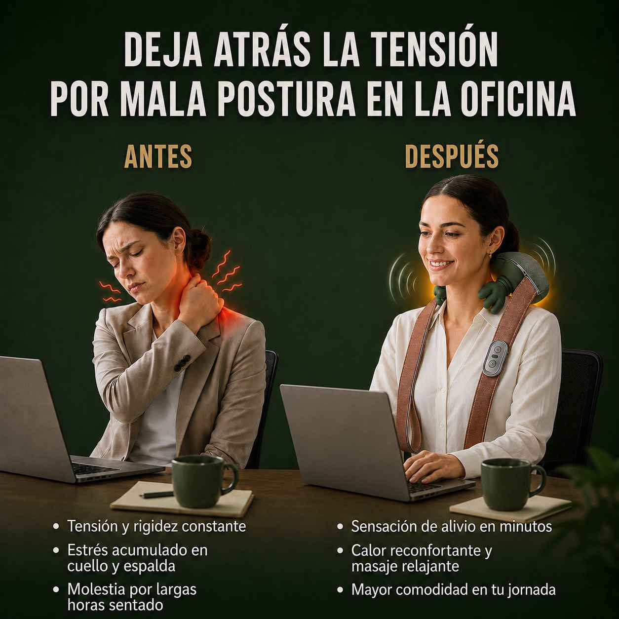 MimoZen™ I Masajeador Portátil de Relajación 4D Profunda